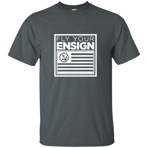“Know Your Boat” – Ensign - White on Dark Custom Ultra Cotton T-Shirt