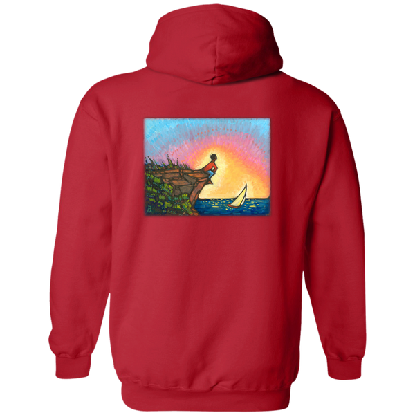 "The Adventurer" - printed on the back - Pullover Hoodie 8 oz